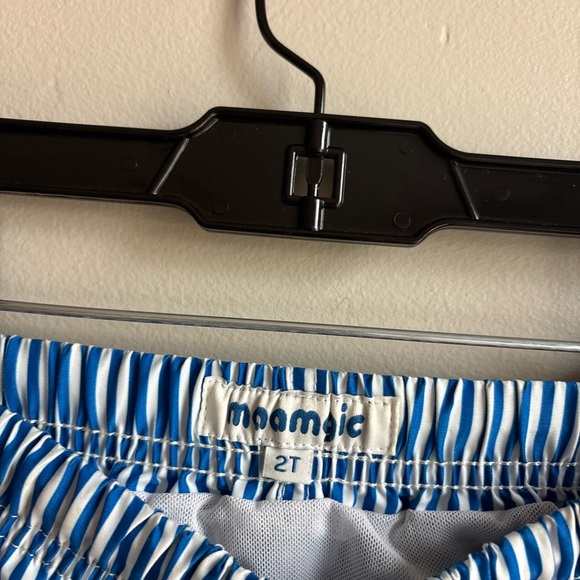 Nautical Swim Trunks Blue White Stripe Drawstring Shorts 2T Summer Resortwear - Picture 2 of 3